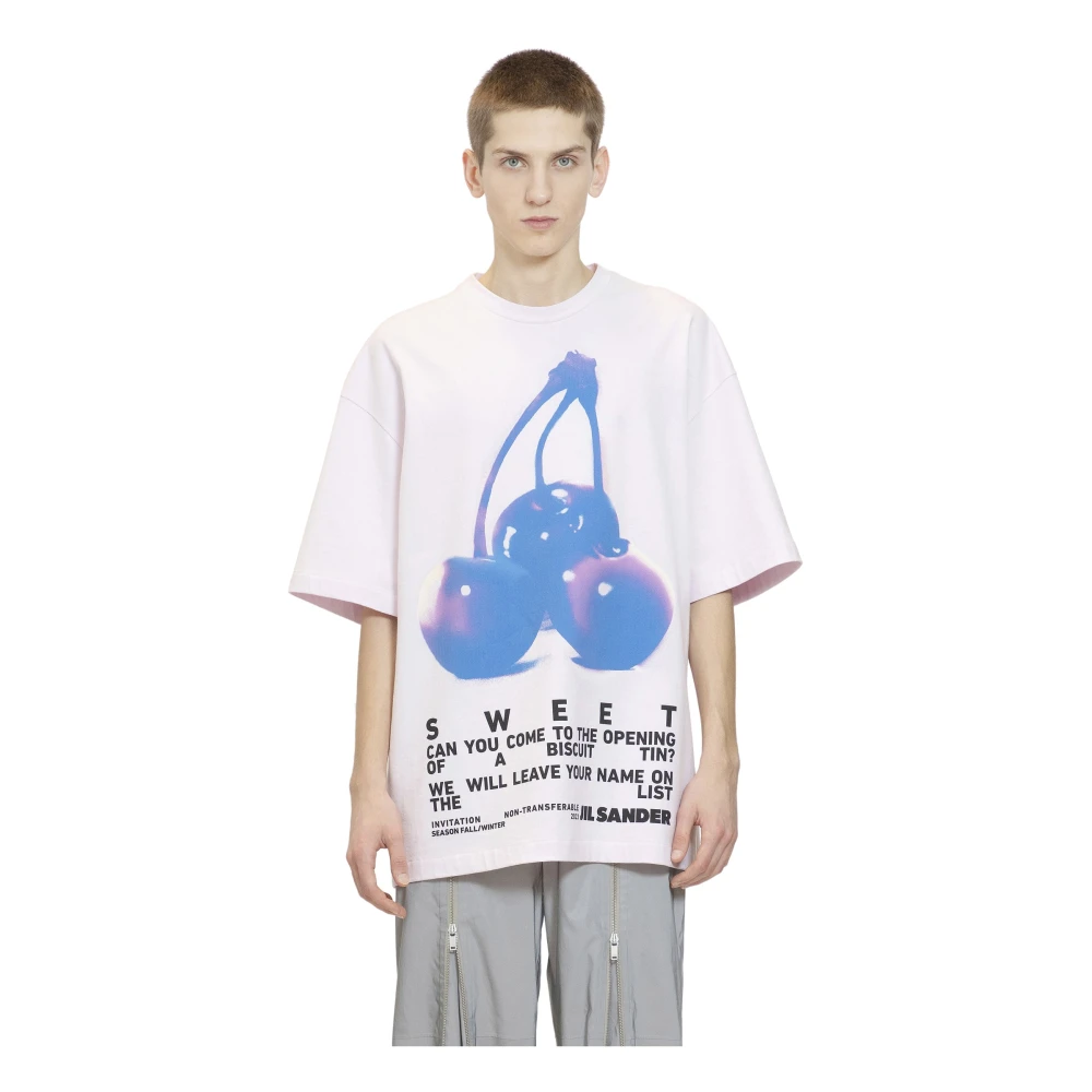 Jil Sander T-Shirt met Grafische Print en Ronde Hals Multicolor Heren