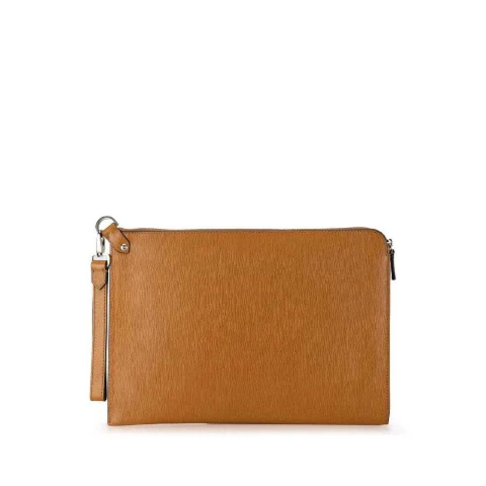 Salvatore Ferragamo Pre-owned Leather clutches Beige Dames