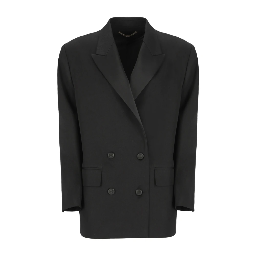 Golden Goose Zwarte wollen double-breasted blazer Black Dames