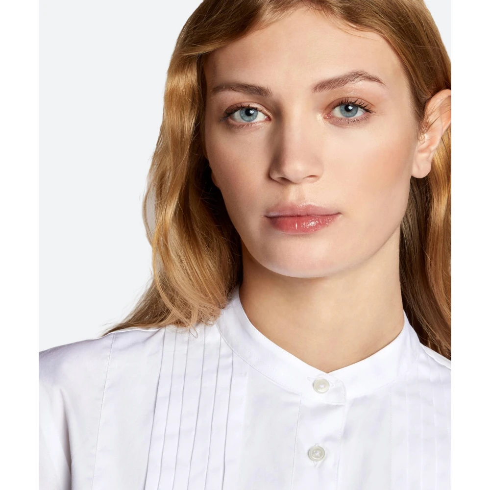 Fay Korte mouw Koreaanse kraag overhemd White Dames