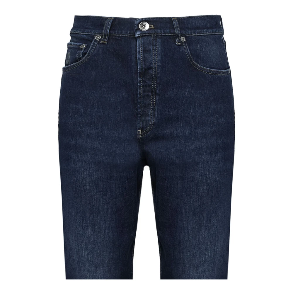 BRUNELLO CUCINELLI Blauwe Jeans Klassieke Stijl Blue Heren