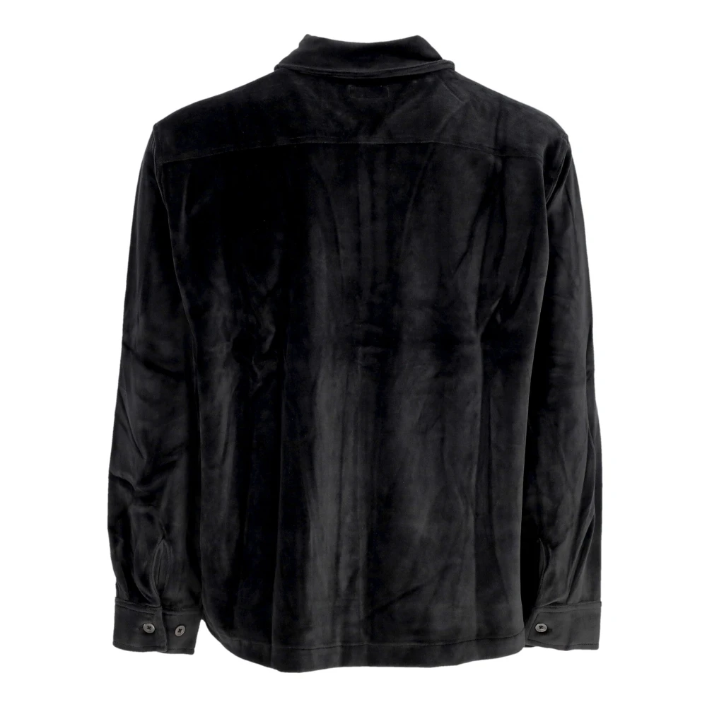Obey Fluwelen Knoopshirt Zwart Black Heren