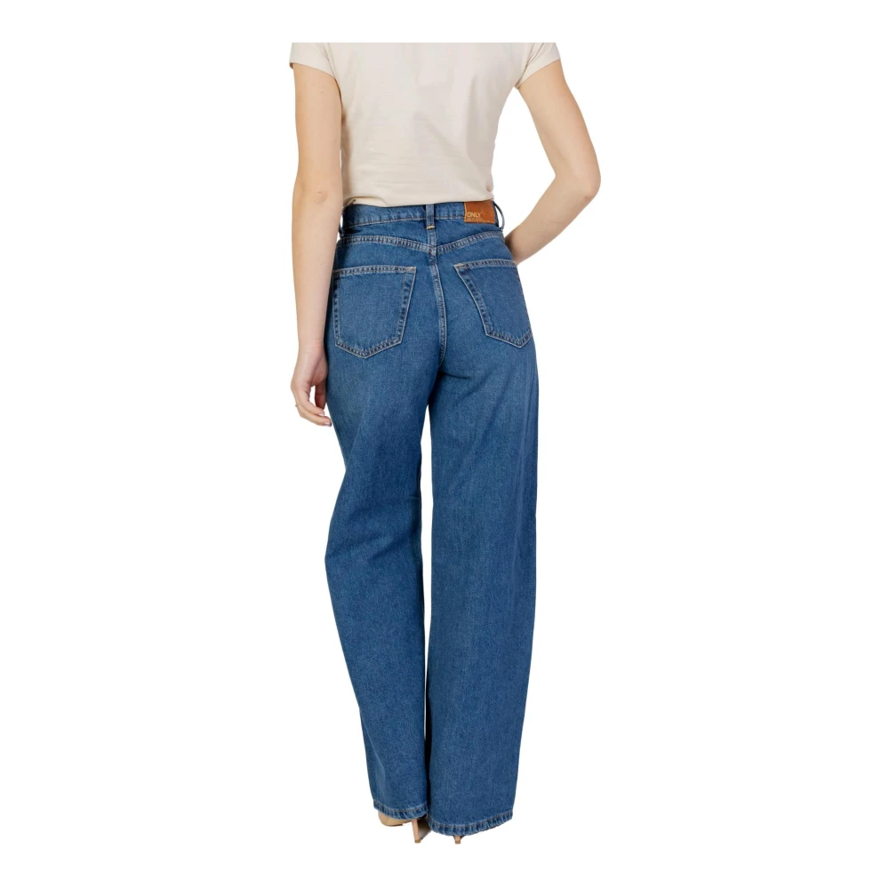 Only Blauwe Wide Leg Jeans met Zakken Blue Dames