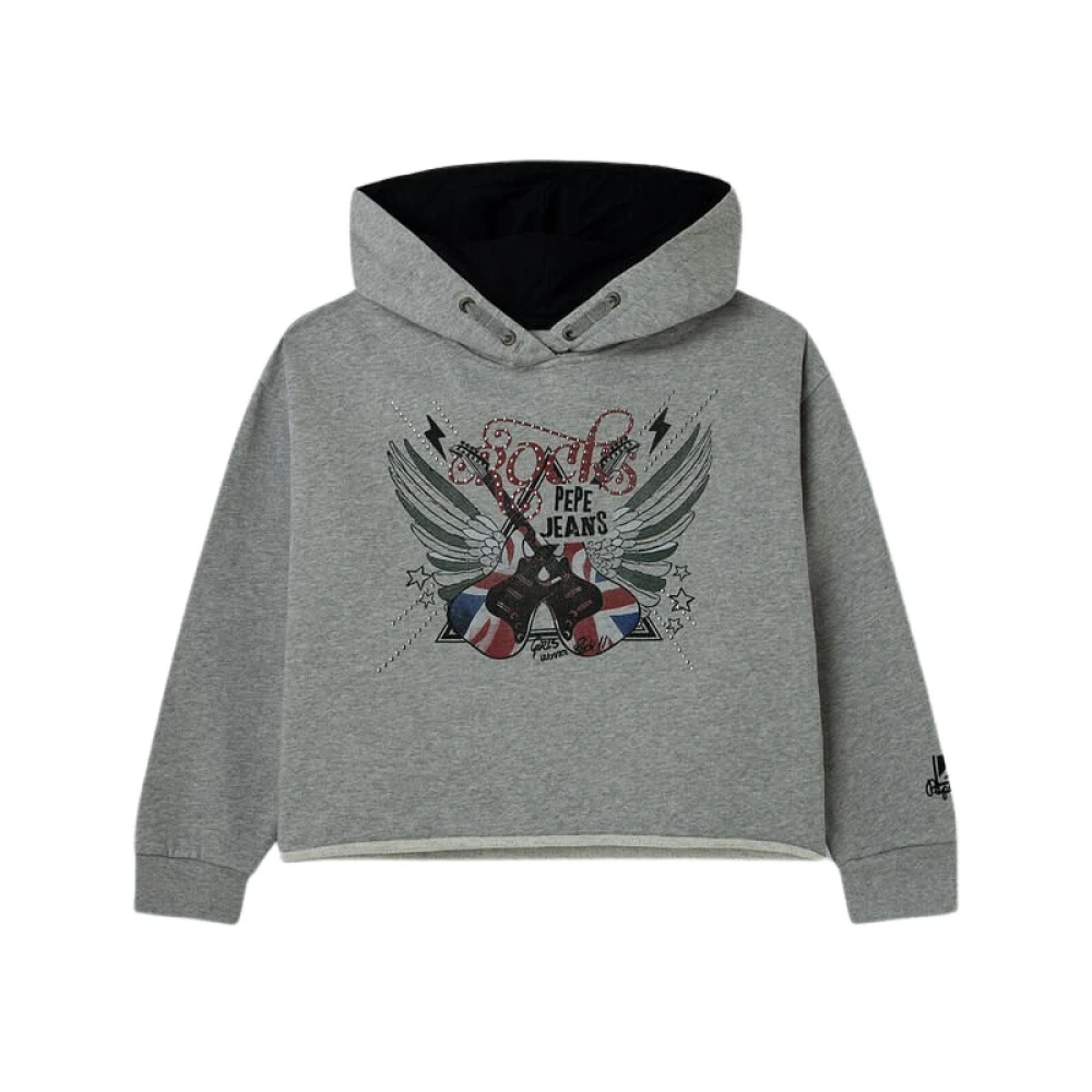 Pepe Jeans Rock Grafisk Hoodie Sweatshirt Gray, Pojke