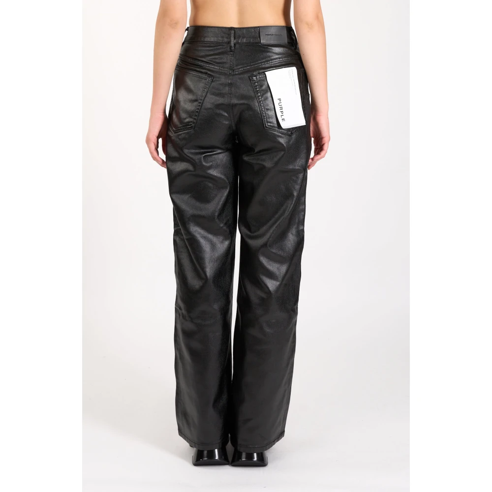 Purple Brand Hoge Taille Wijde Pijp Denim Jeans Black Dames
