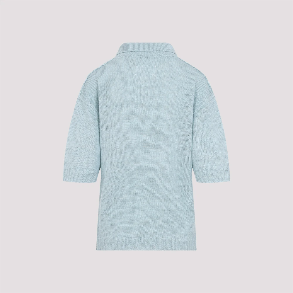 Maison Margiela Blauw T-shirt met True Hemp Blend Blue Dames