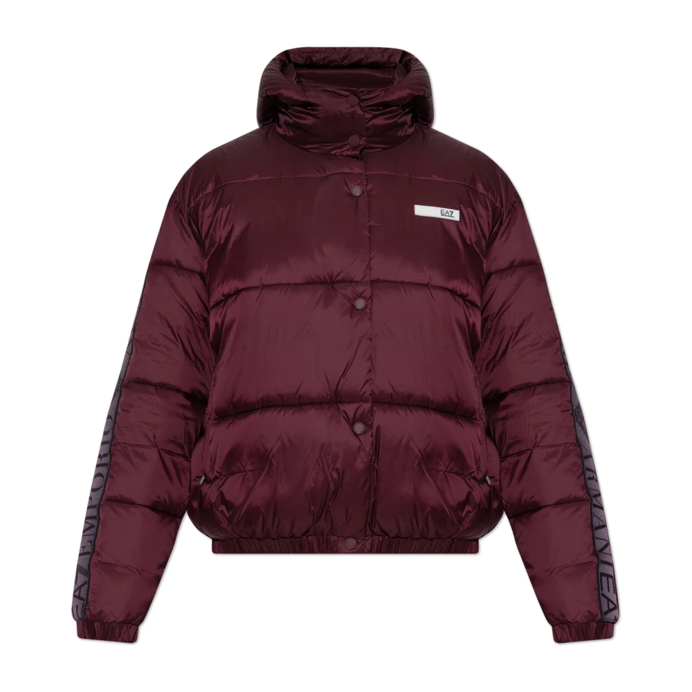 Emporio Armani Ea7 Women's Red Insulated Jacket With Hood