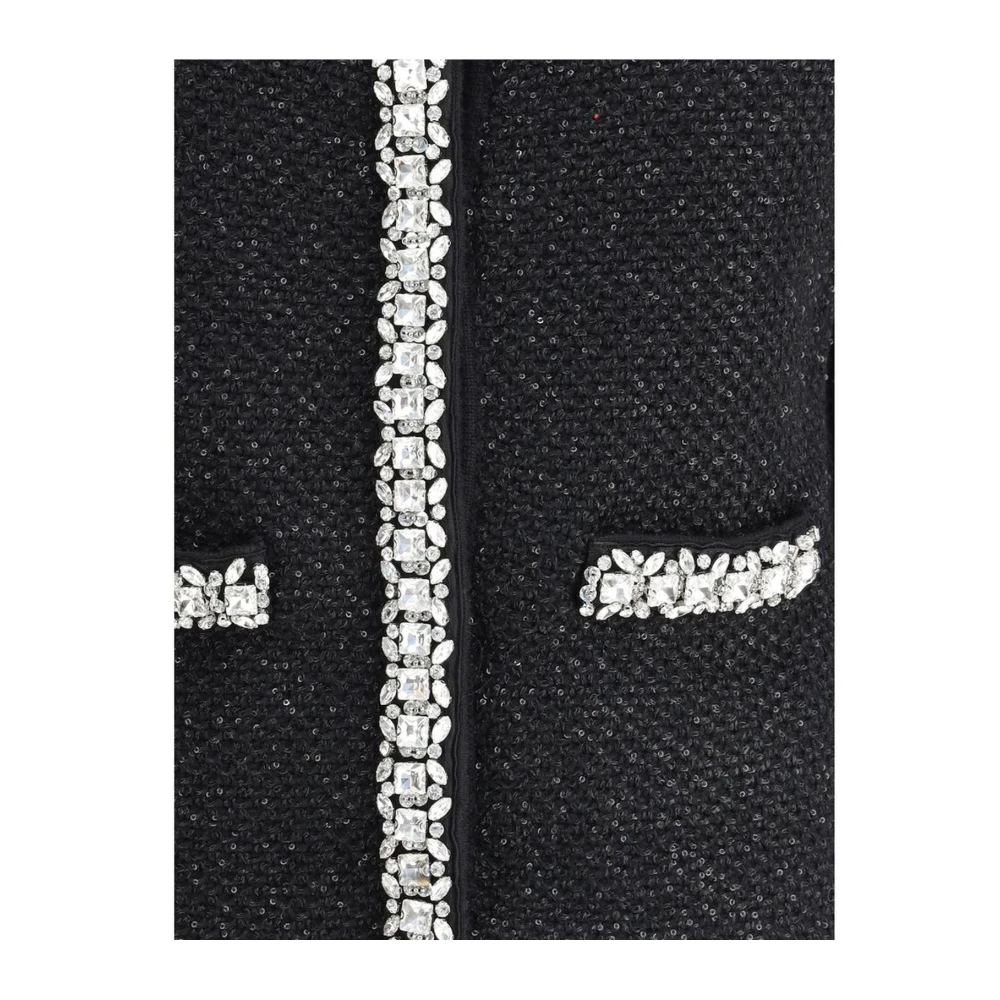 Self Portrait Gebreid Jack met Strass Versieringen Black Dames