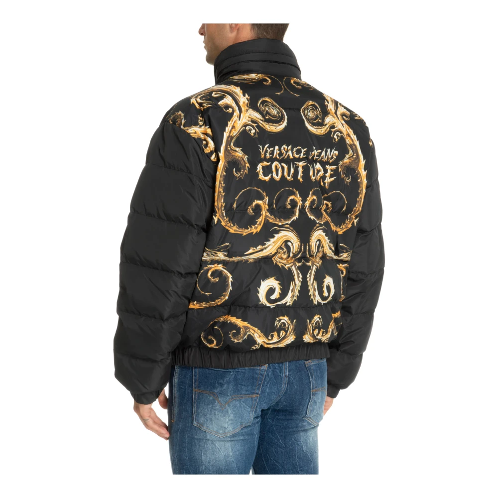 Versace Jeans Couture Abstract Multicolor Rits Donsjas Black Heren