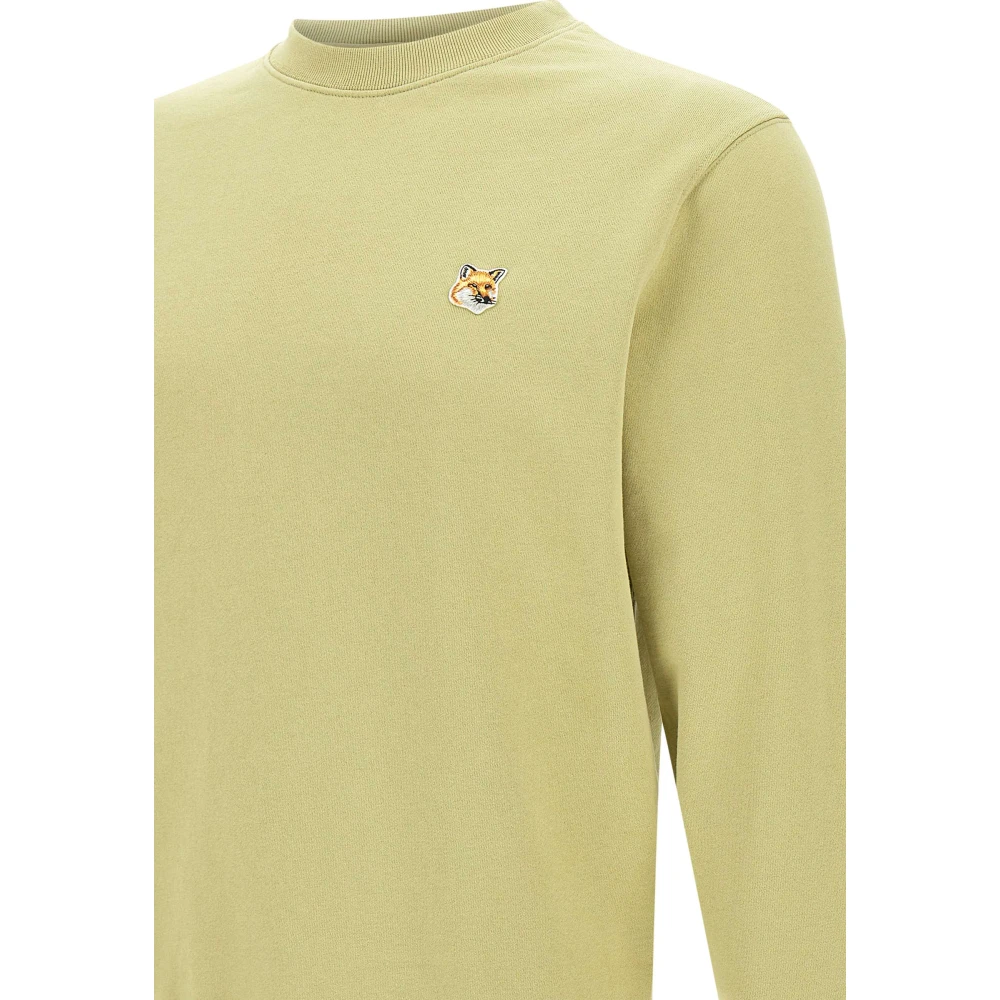 Maison Kitsuné Groene Katoenen Sweatshirt met Fox Logo Green Heren