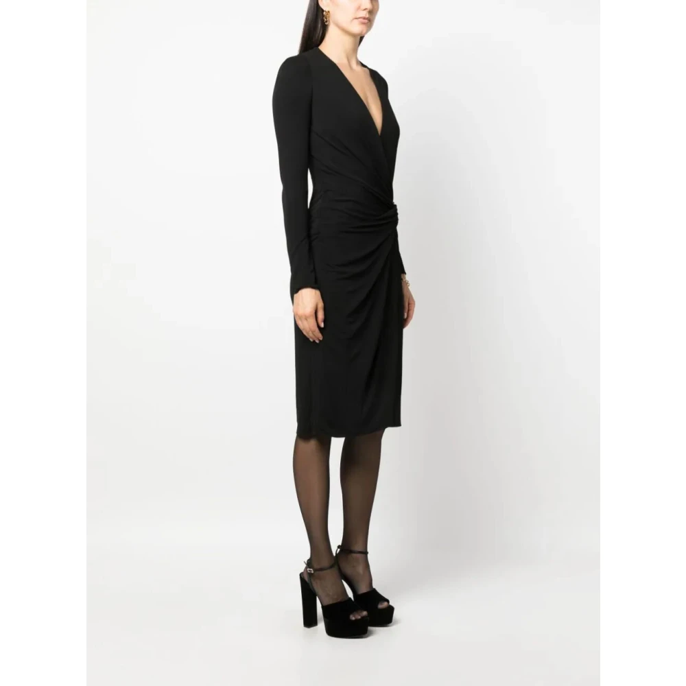 Versace Zwarte Midi Jurk Black Dames