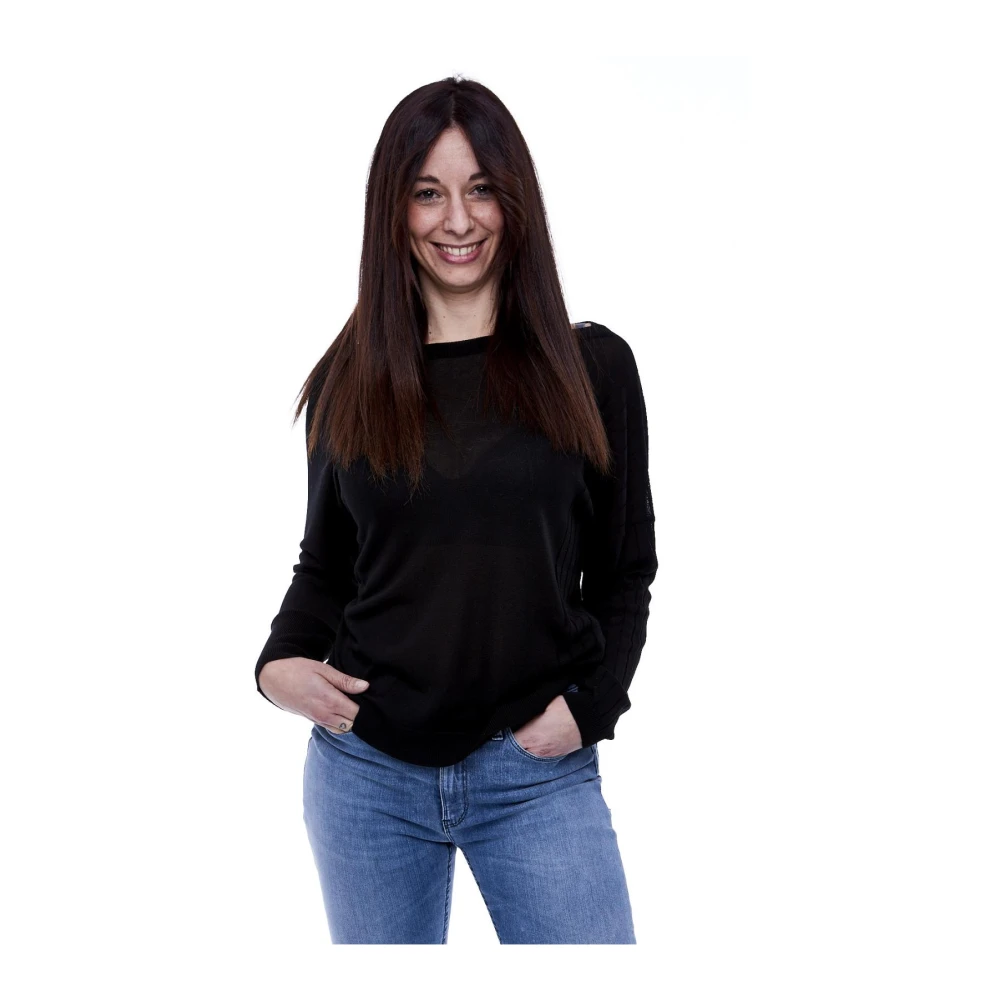 Manila Grace Asymmetrische Top Black Dames