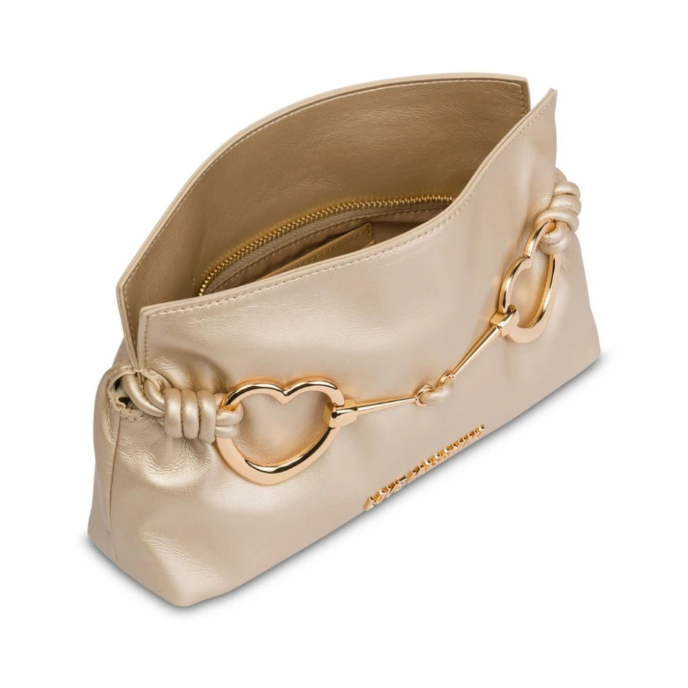 Love Moschino Gouden Schoudertas Elegant en Functioneel Beige Dames