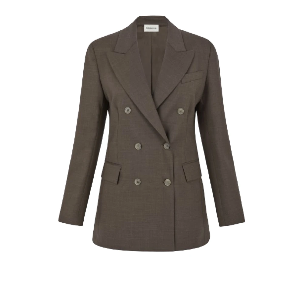 P.a.r.o.s.h. Brun Ullblandning Dubbelknäppt Blazer Brown, Dam