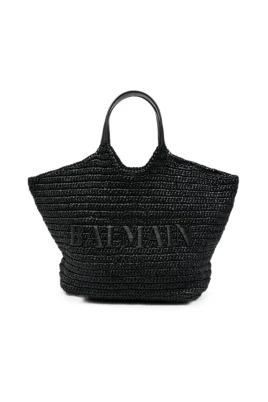 Flätad axelremsväska med broderad logotyp