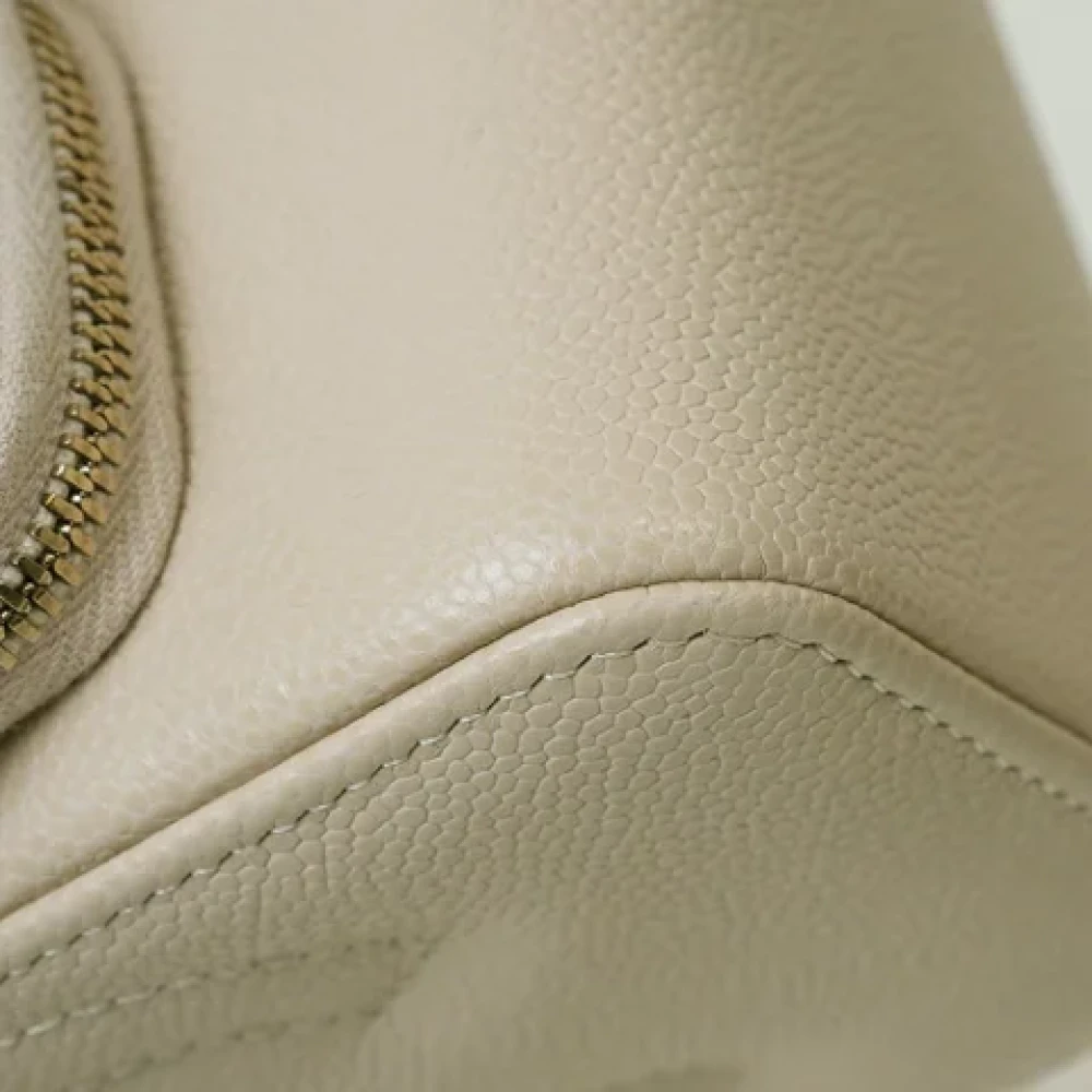 Chanel Vintage Pre-owned Leather chanel-bags Beige Dames