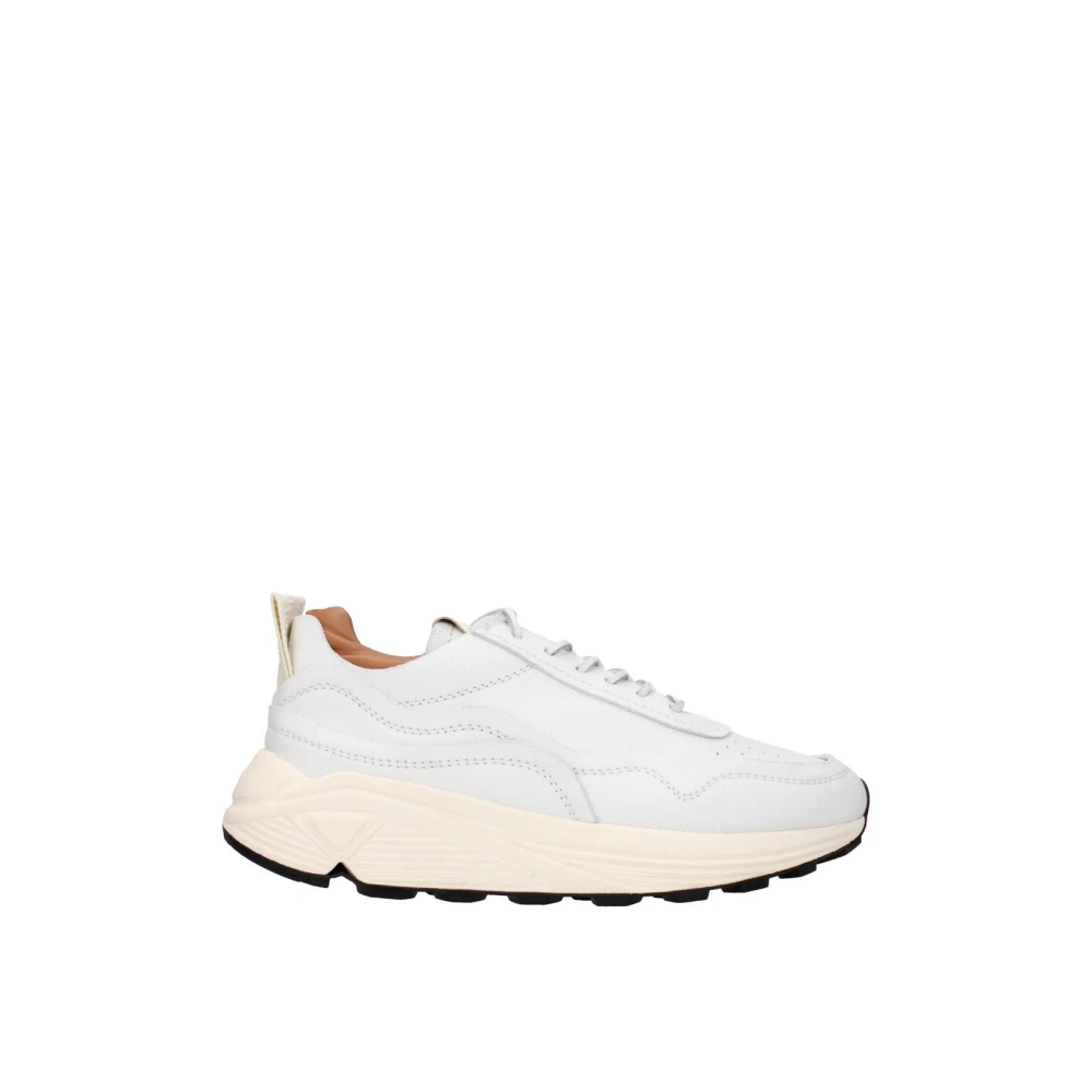 Buttero Men's White Sneakers, 7 Uk, Vintage Mid-Heel Leather Trainers