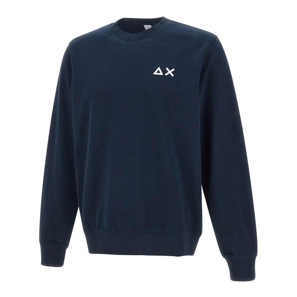 Sun68 Men's Blue Cotton Sweatshirt - Round-Neck Knitwear - L - Knitwear