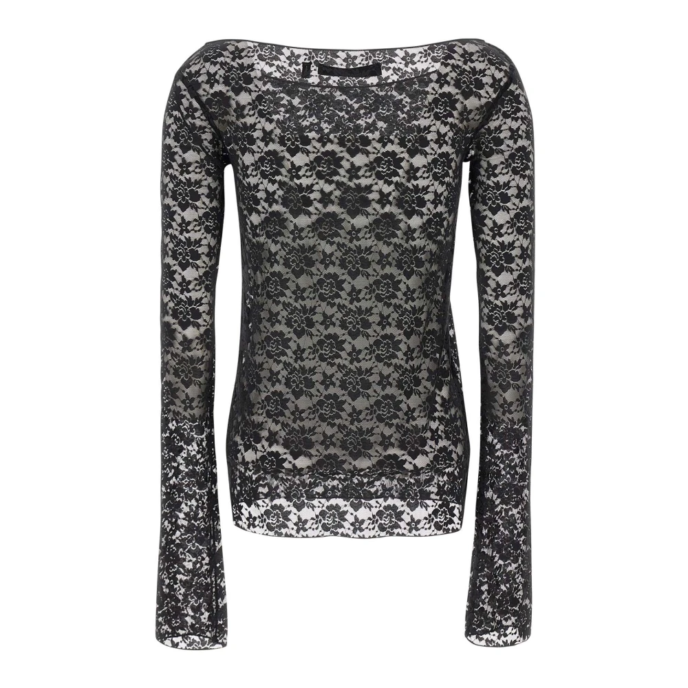 Rotate Birger Christensen Off Shoulder Lace Top Black Dames