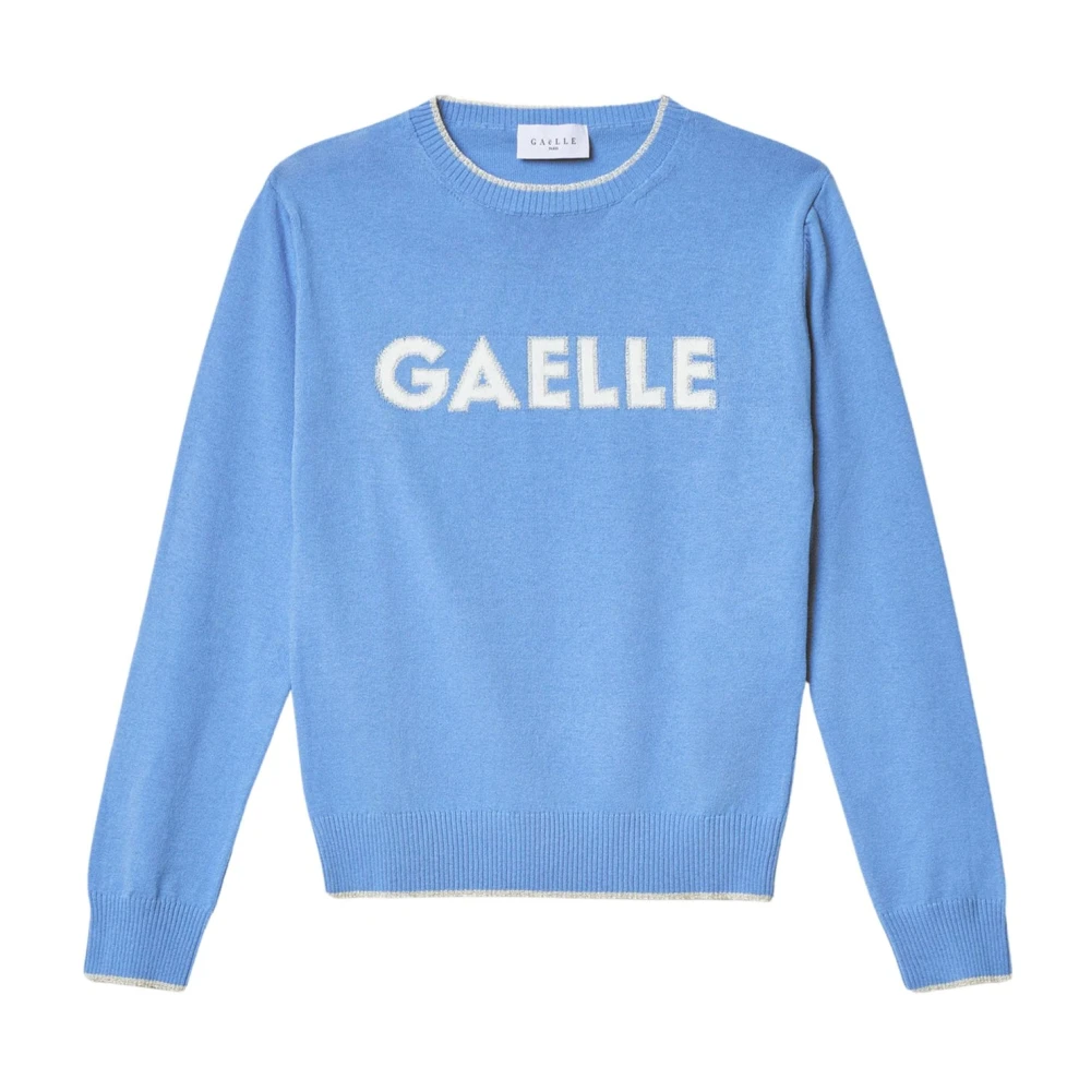 Gaelle Donna Azzurro Maglia Pullover Logo Lurex - Immagine 2