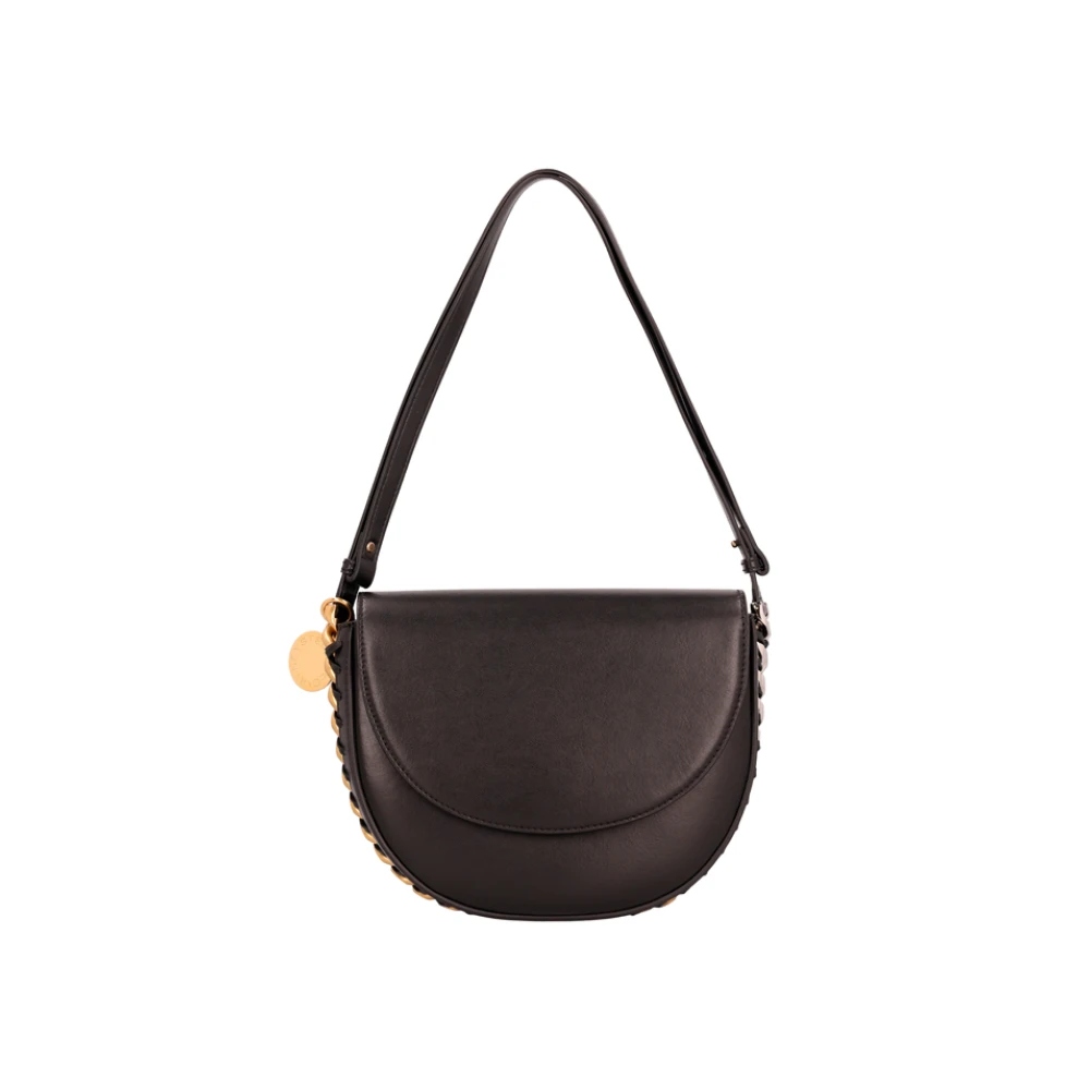 Stella Mccartney Svart Frayme Medium Flap Axelväska