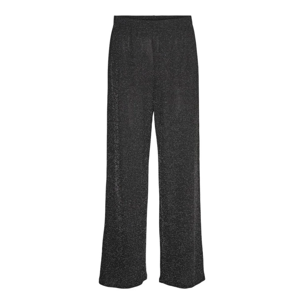 Vero Moda Glitter Wijde Broek Zwart Zilver Lurex Black Dames