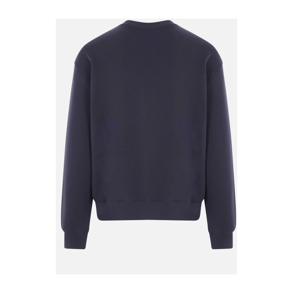 Maison Kitsuné Blauwe Katoenen Sweater met Speedy Fox-logo Black Heren