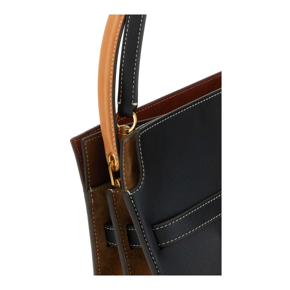 TORY BURCH Dubbele Lee Radziwill Leren Handtas Black Dames