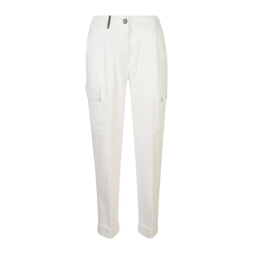 PESERICO Witte Broek voor Vrouwen Aw24 White Dames