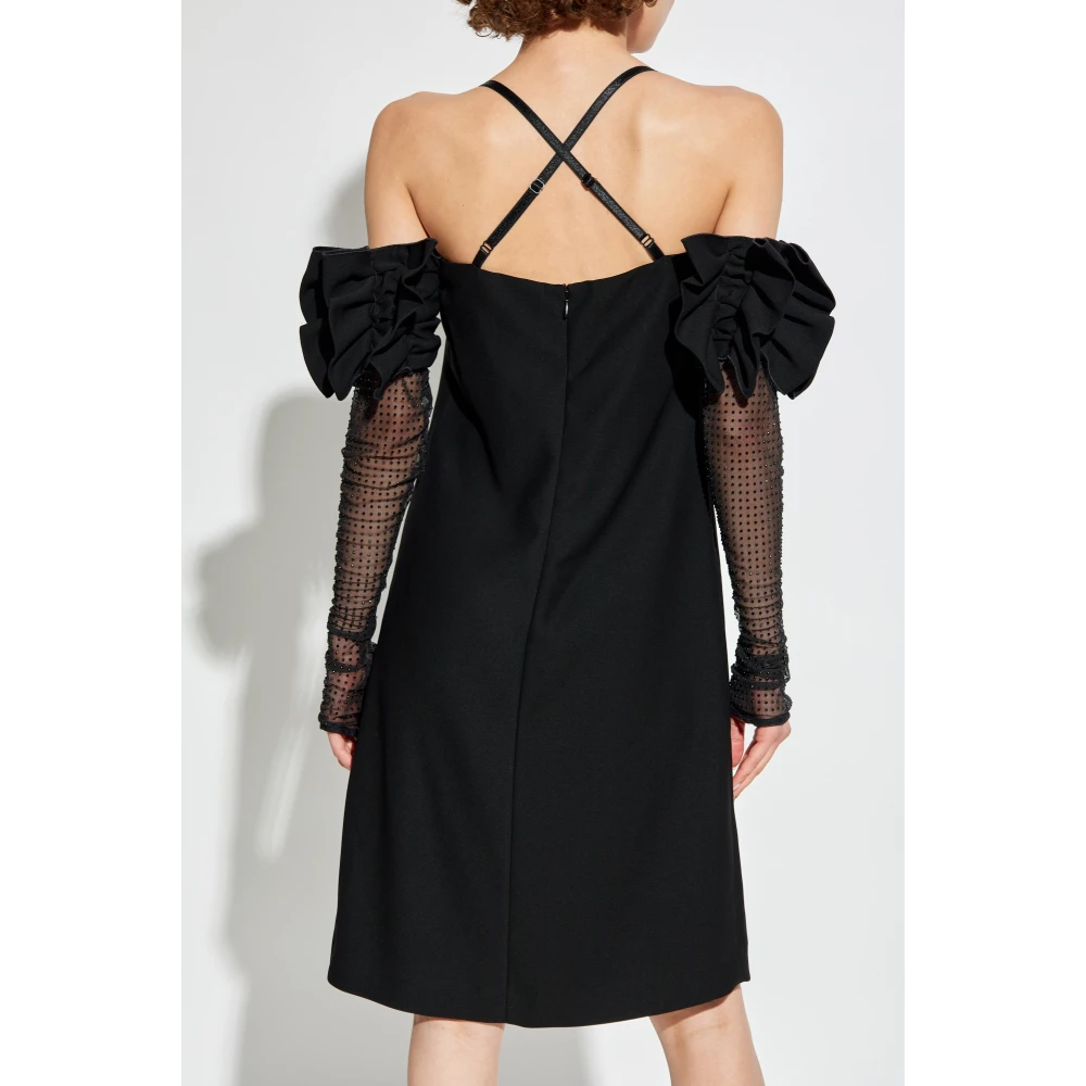 Versace Jeans Couture Jurk met decoratieve mouwen Black Dames