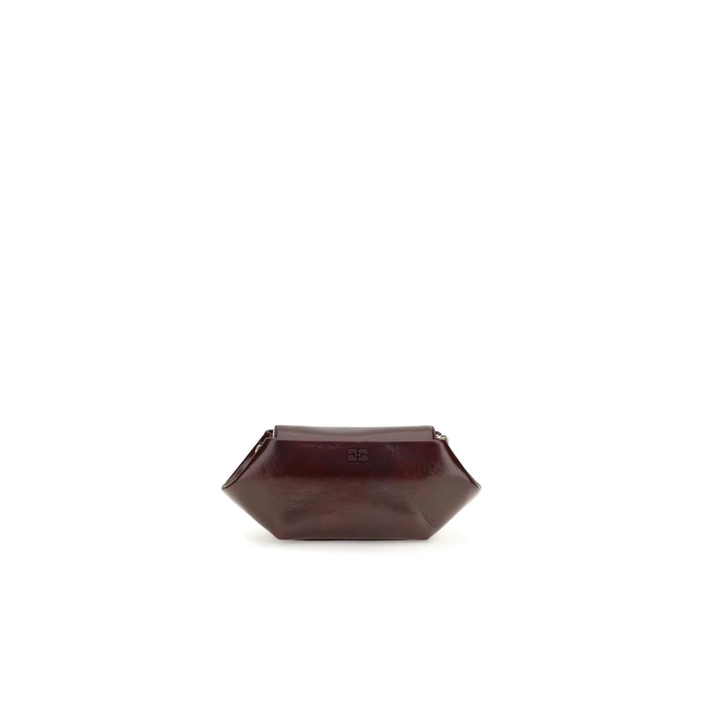 Ganni Women's Burgundy Red Bou Bag East/West In Shine - Image 6