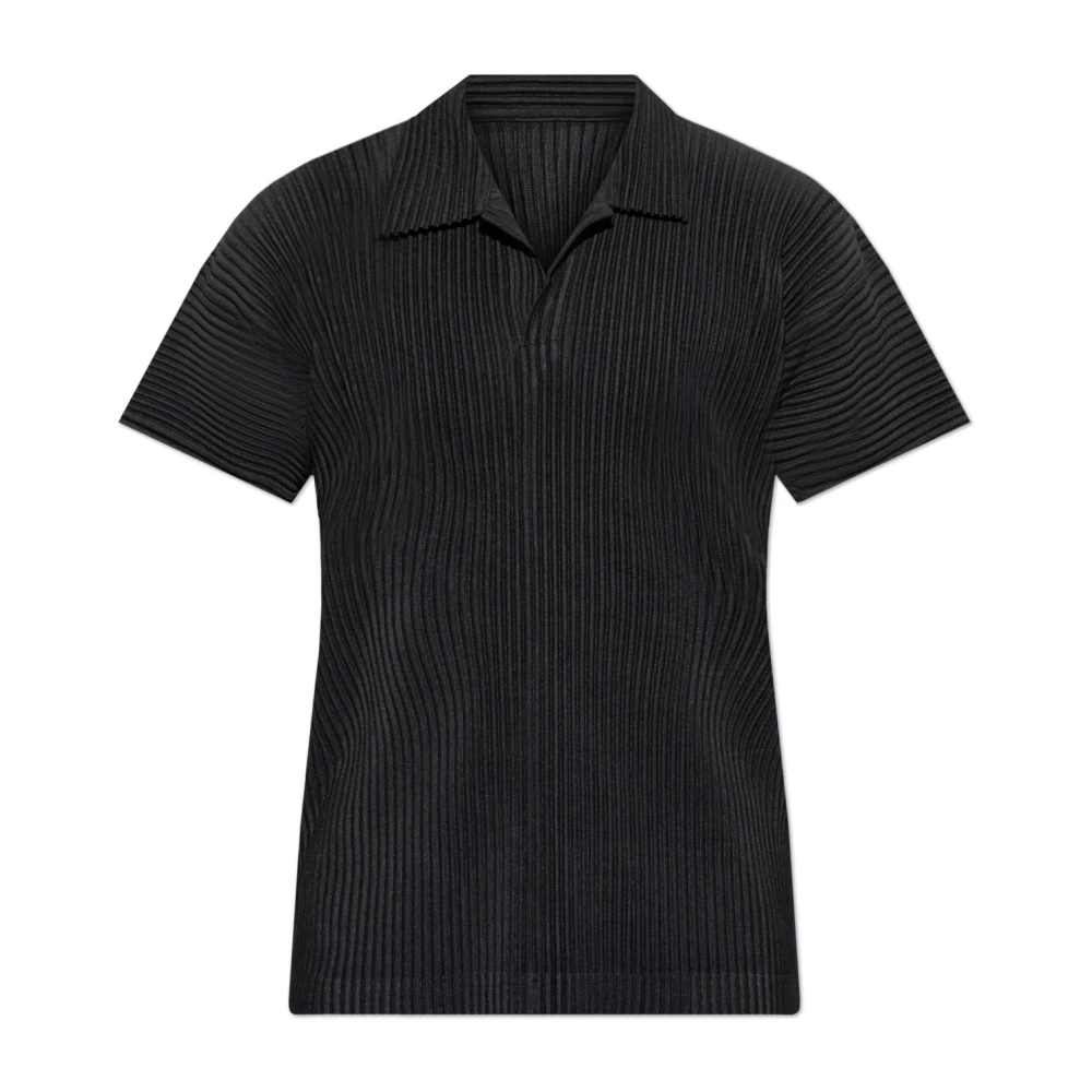 Issey Miyake Geplooide polo Black Heren