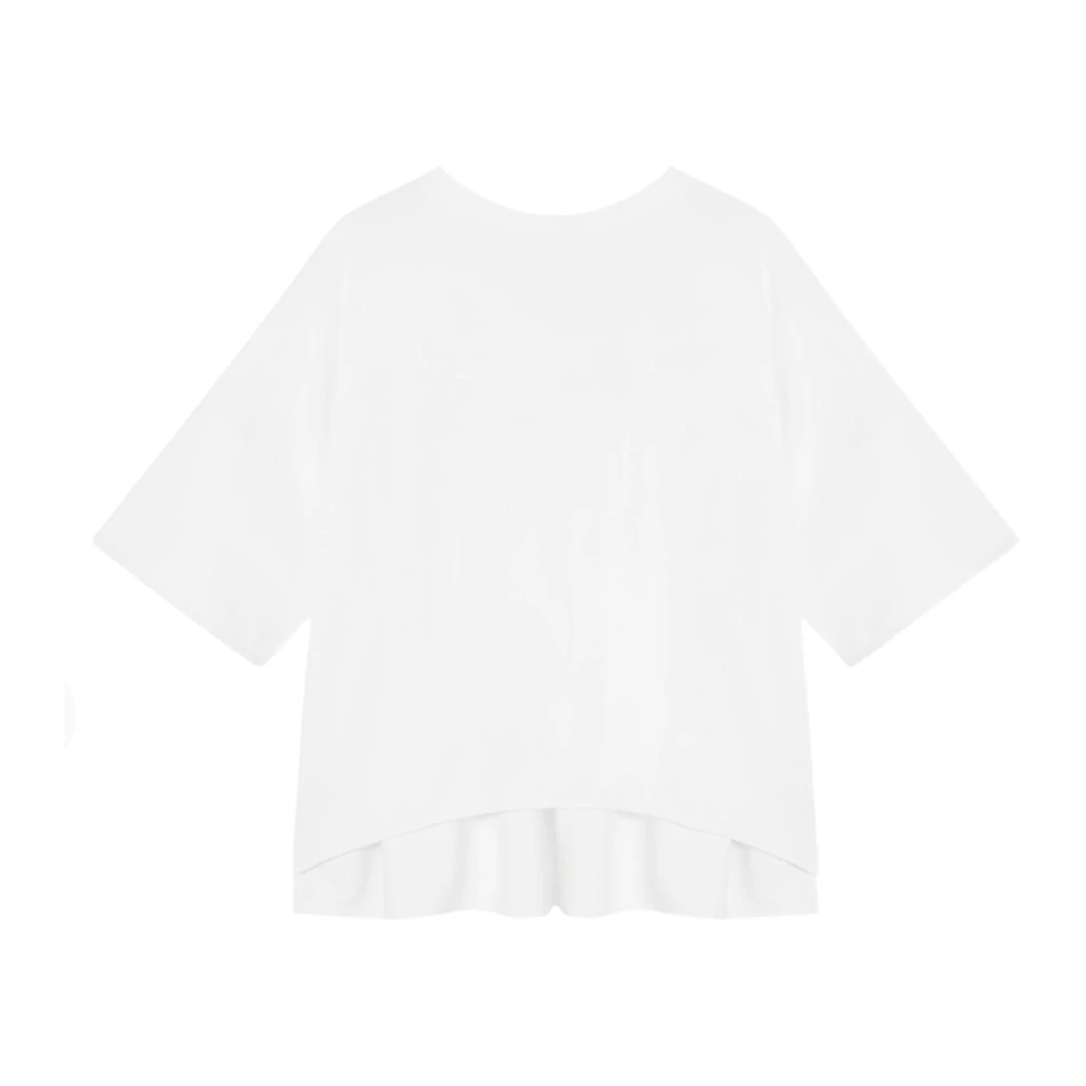 Emporio Armani Vrouw Wit Jersey Interlock Girocollo Top