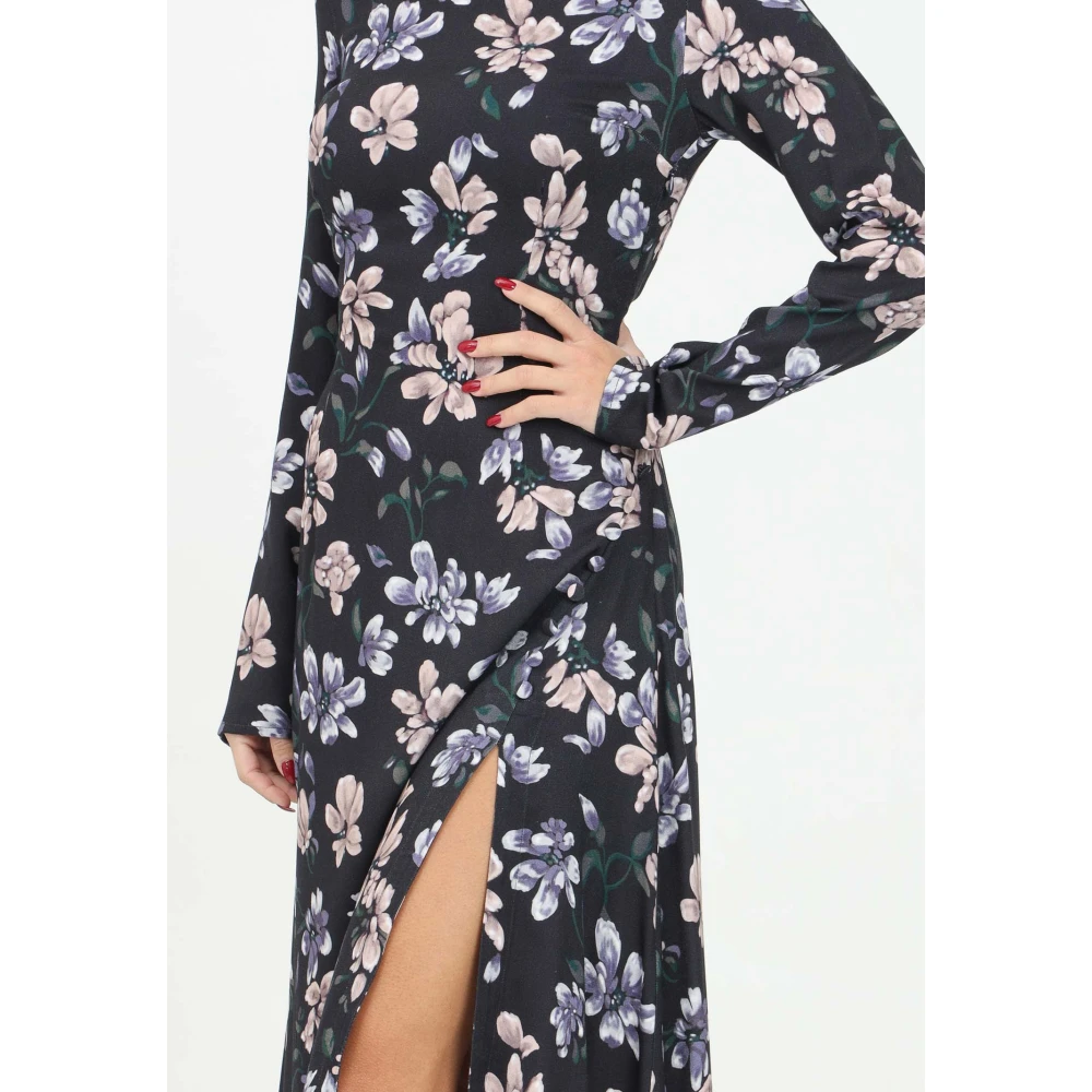 Mar De Margaritas Bloemen Midi Jurk met Delicaat Ontwerp Blue Dames