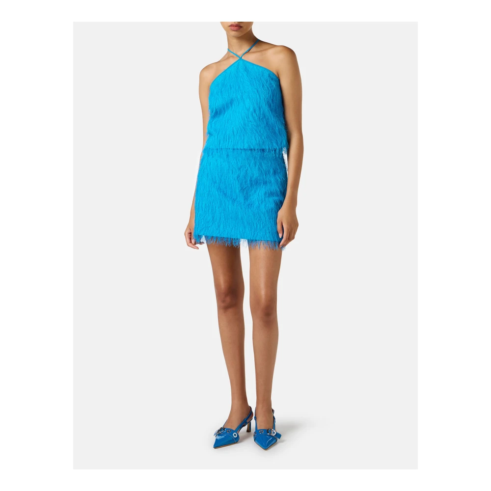 Iceberg Kobalt regular fit fluff viscose top Blue Dames