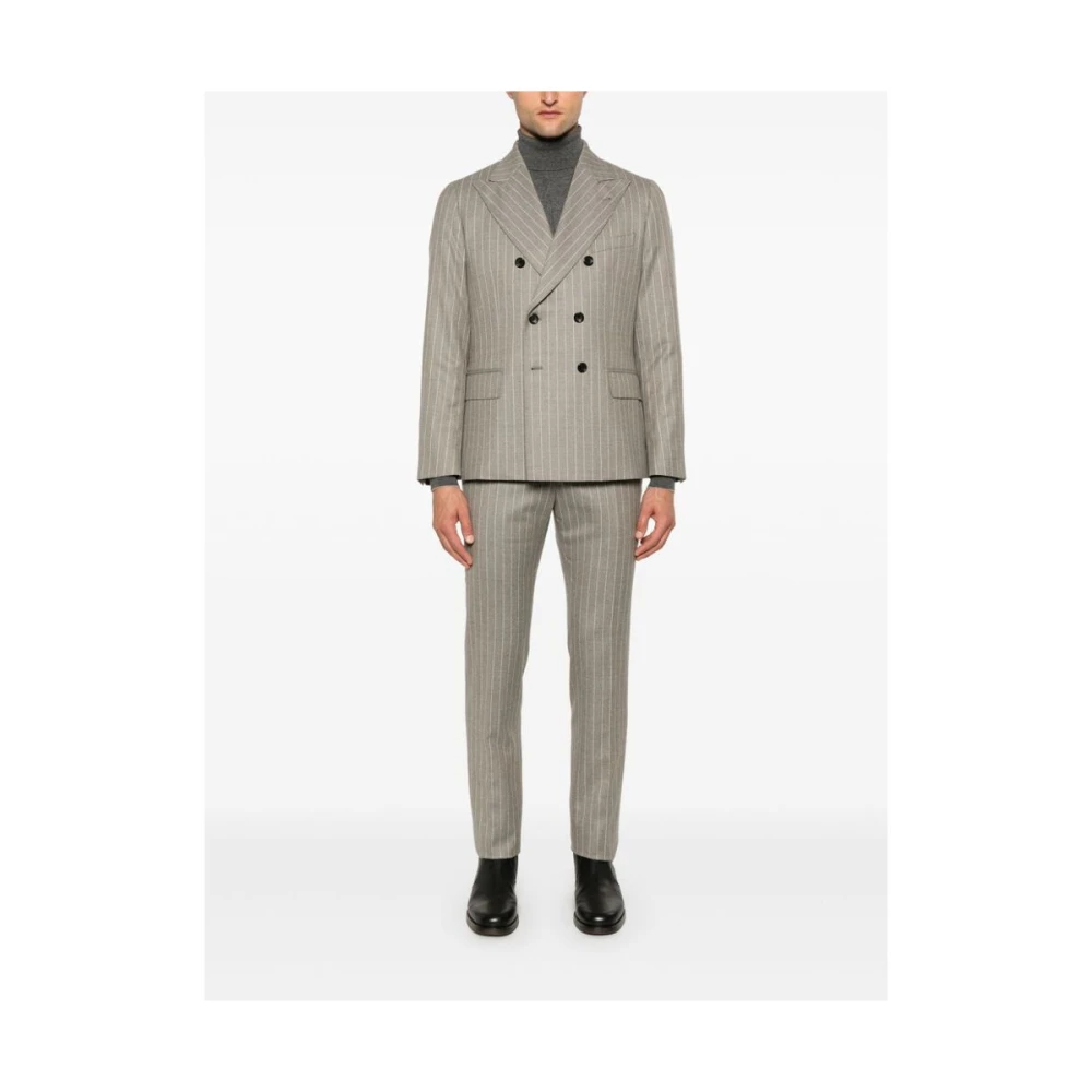 Reveres 1949 Pinstripe Blazer en Broek Set Gray Heren