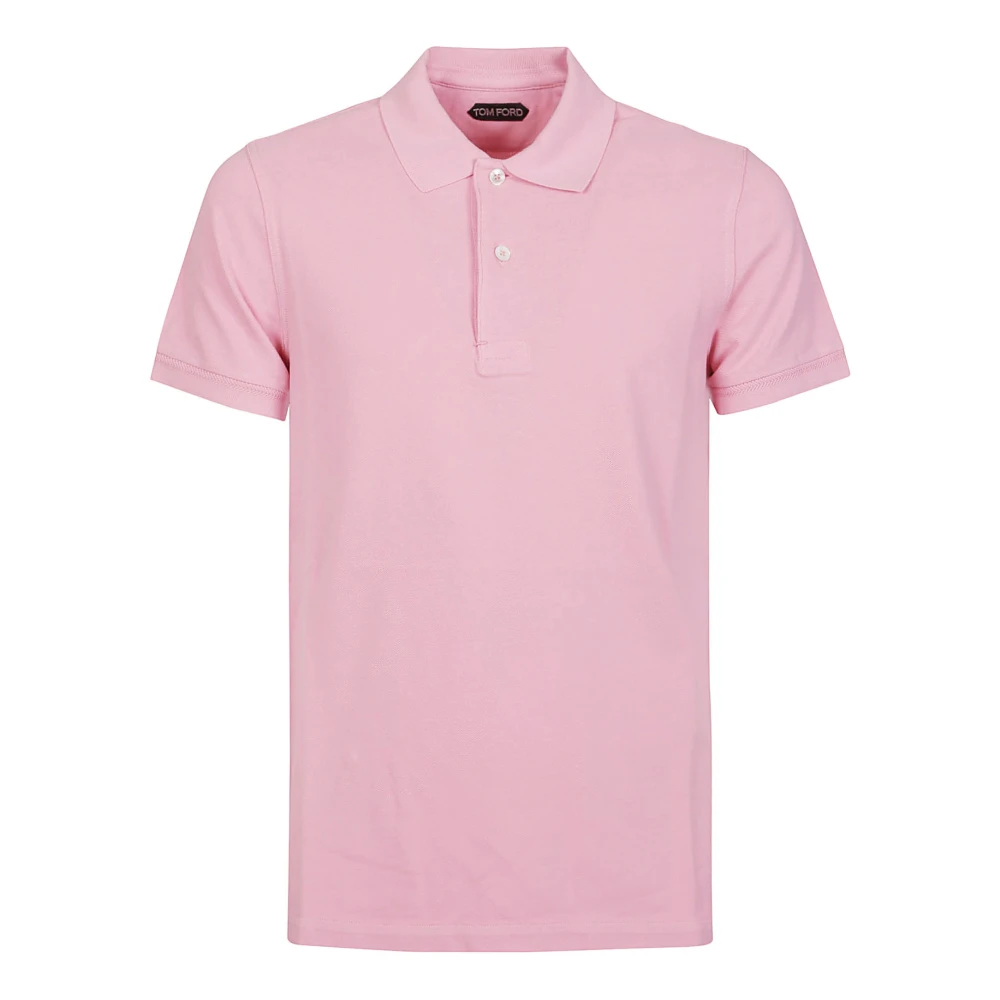 Tom Ford Rosa Tennis Piquet Polo Shirt Pink, Herr