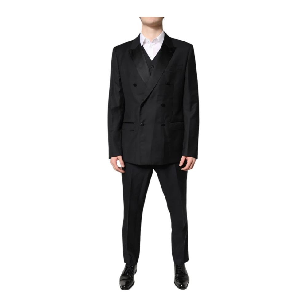 Dolce & Gabbana Black Double Breasted Formal 3 Piece Suit - IT52 | XL - Image 2