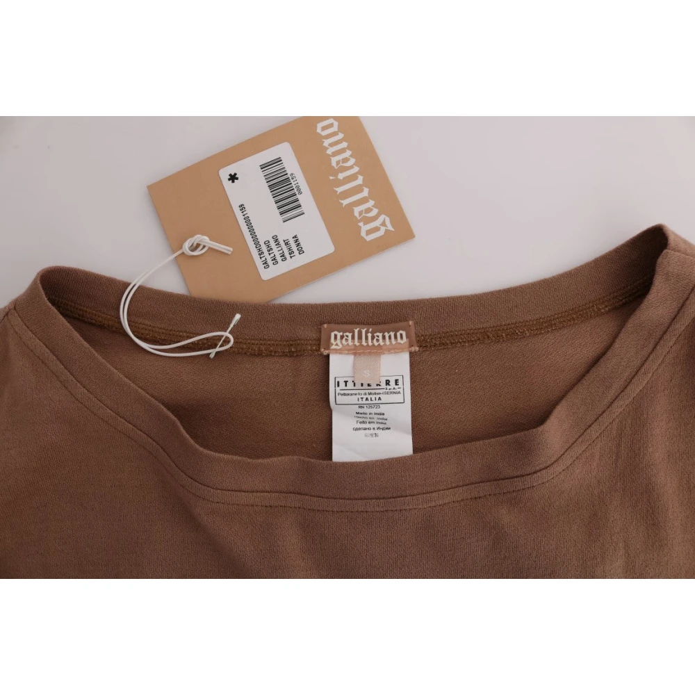 John Galliano Bruine katoenen trui met ronde hals Brown Dames