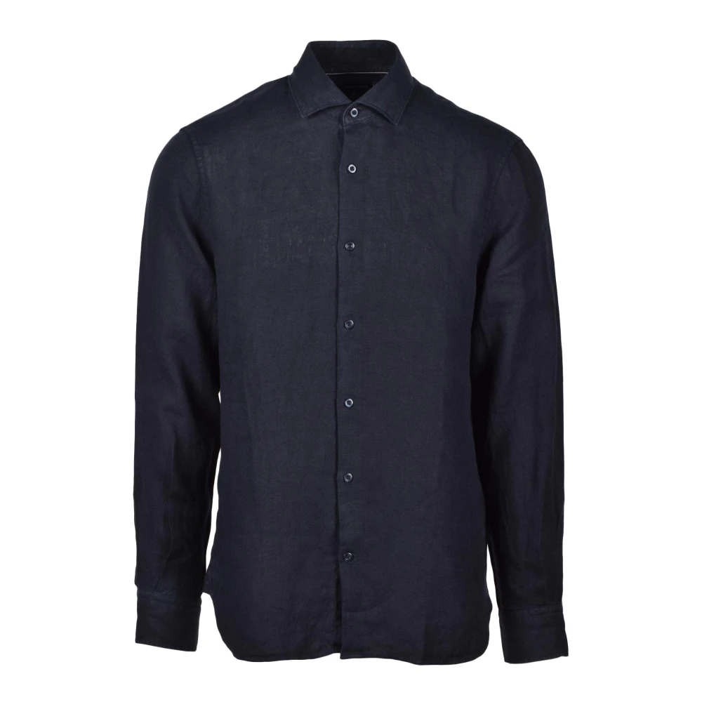 Tommy Hilfiger Linnen Overhemd Blue Heren