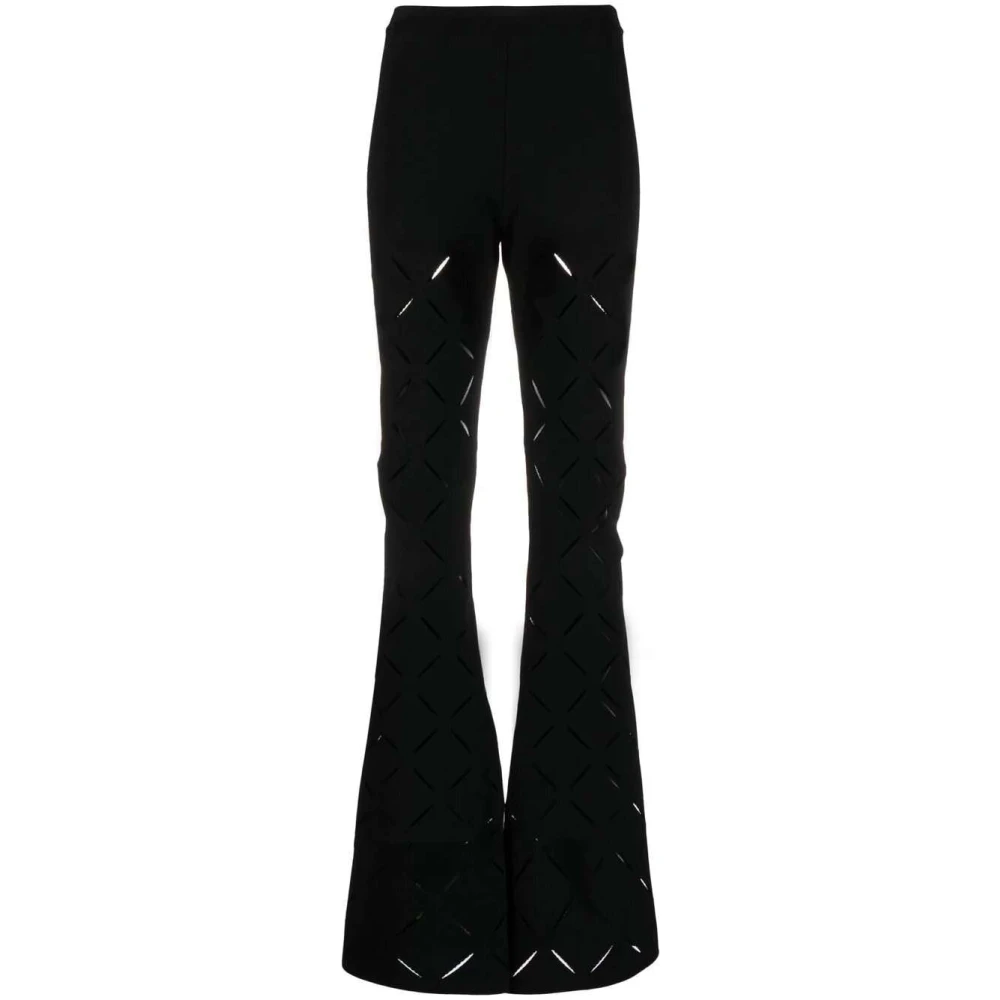 Versace Zwarte uitgesneden flared broek Black Dames