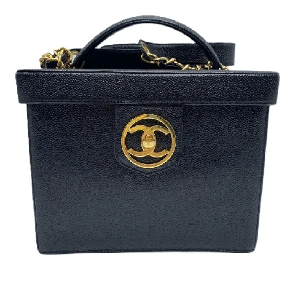 Chanel Vintage Pre-owned Leather handbags Black Dames