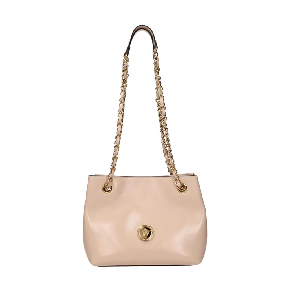 Versace Women's Pink Leather Shoulder Bag With Chain Strap