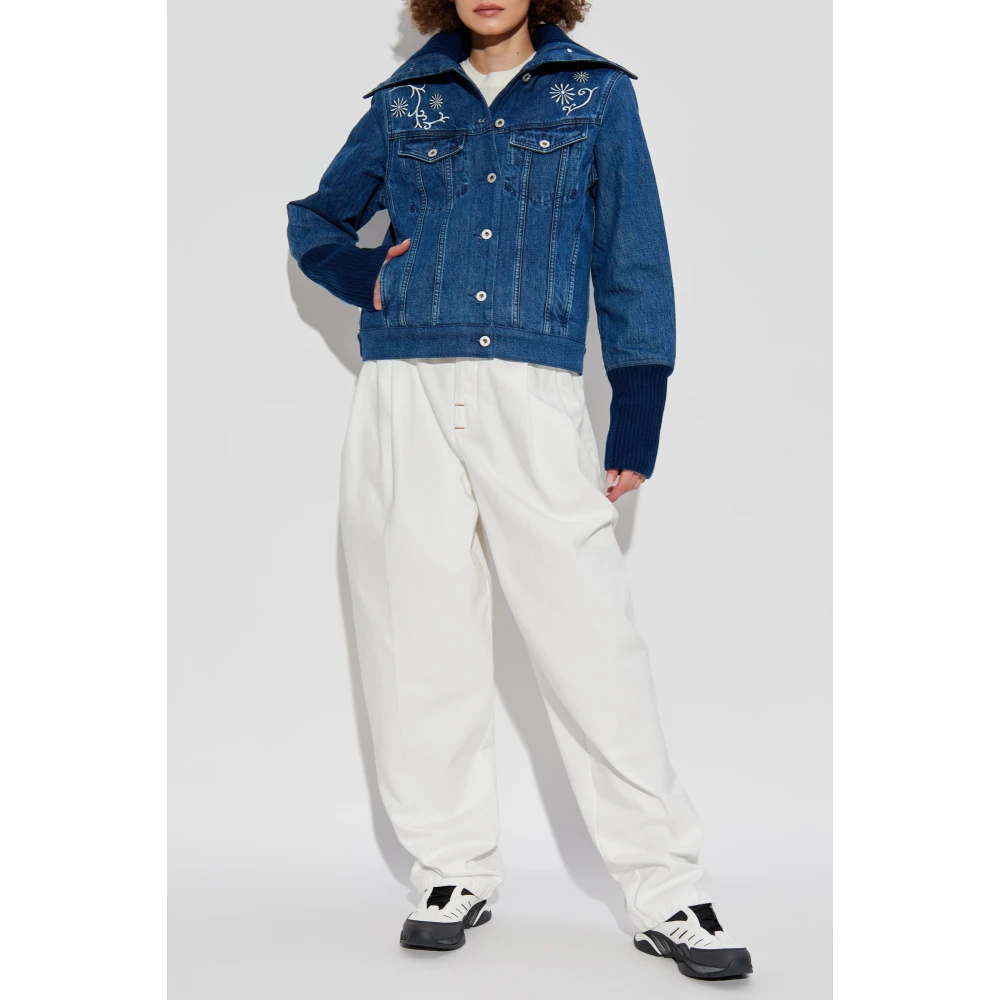Kenzo Spijkerjas met wollen kraag Blue Dames