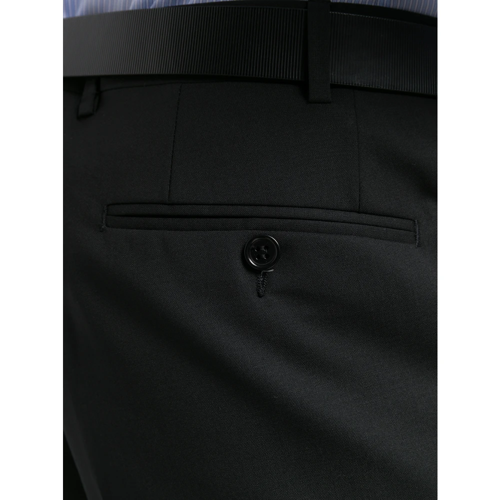 Canali Stretch-wollen broek Drop 6 Black Heren