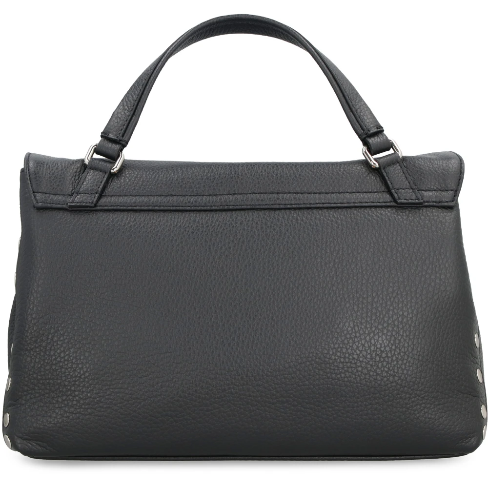Zanellato Gestikte leren handtas met draaislot Black Dames