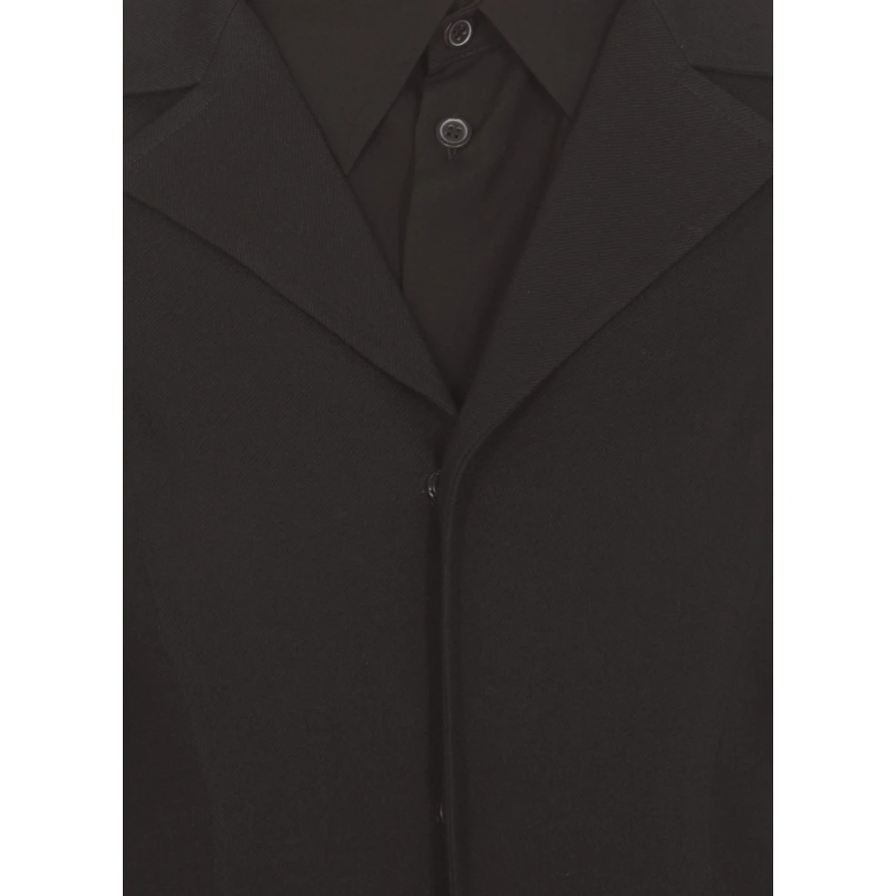 Y-3 Zwarte wollen blazer met pieklapel Black Dames