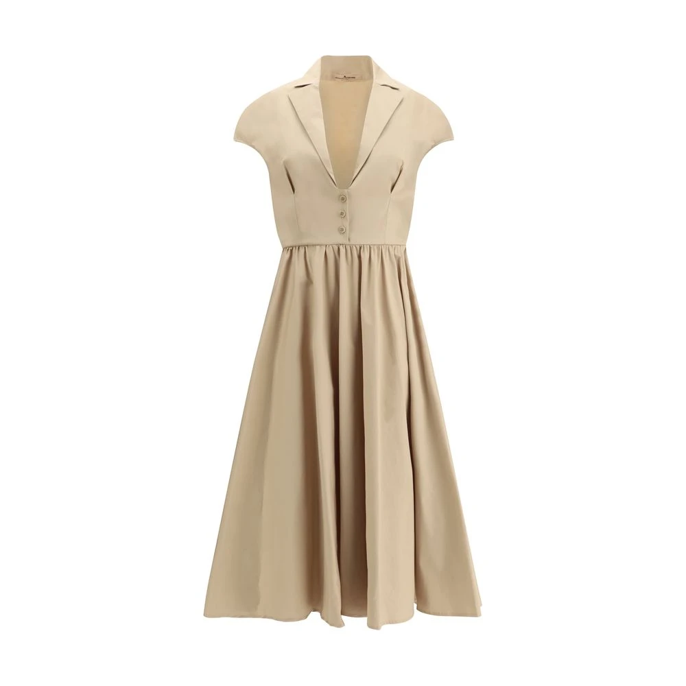 Ermanno Scervino Elegante Chemisier Jurk Beige Dames