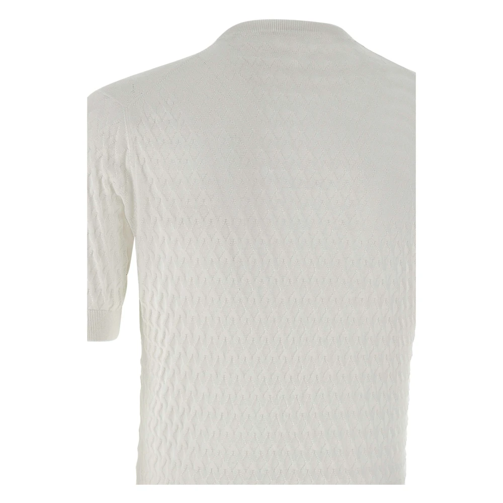 Filippo De Laurentiis Witte Katoenen Trui Diamant Weefsel White Heren