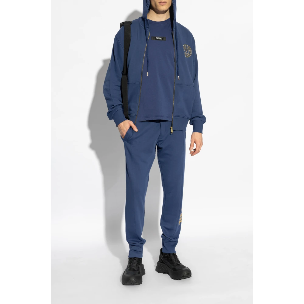 Versace Jeans Couture Sweatpants met bedrukt logo Blue Heren